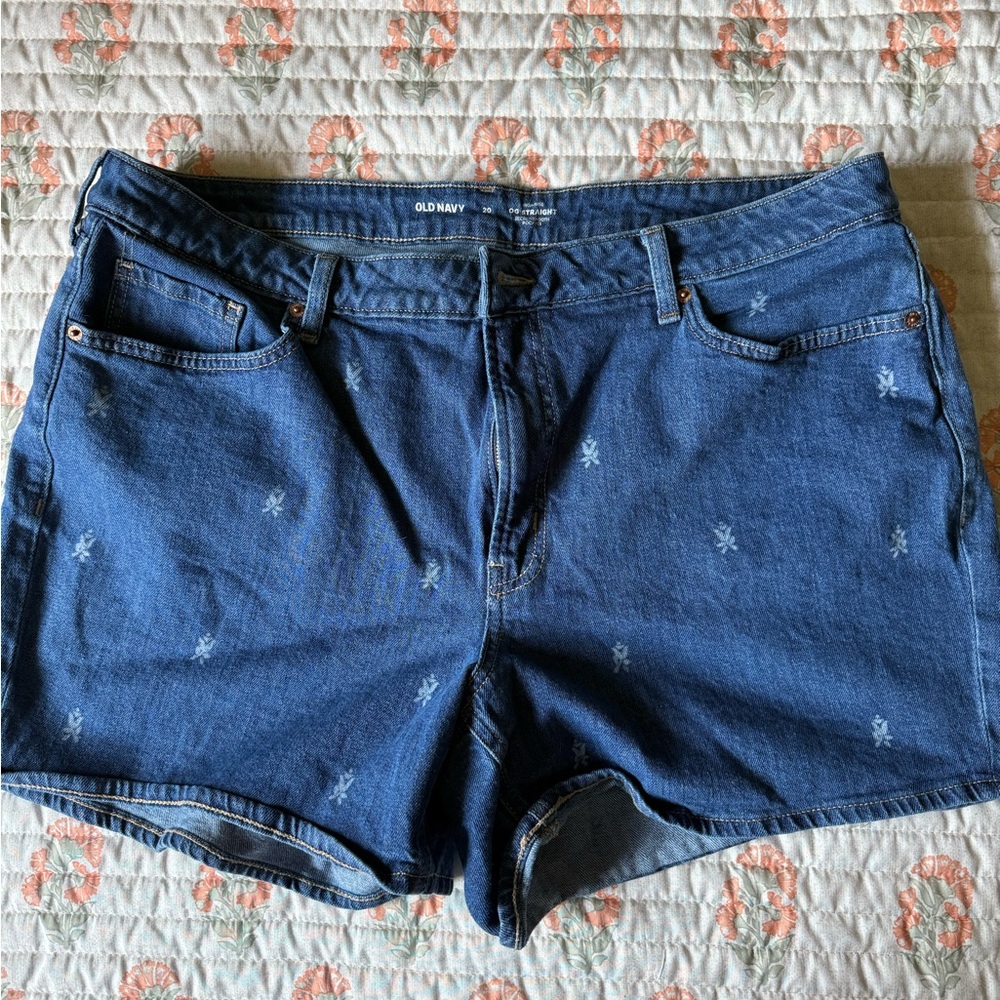 Brand New Old Navy Women's Embroidered Blue Jean Shorts